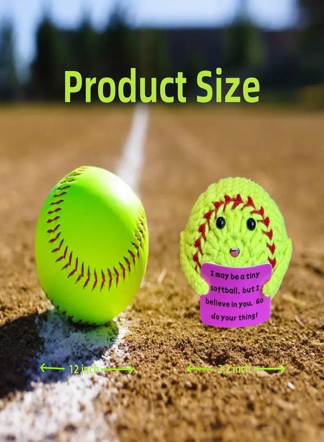SIBULAN Softball Gifts Funny Positive Crochet Softball Gag Gift Emotional Support Gift for Men Women Softball Sports Lovers Coworkers Friends Birthday Christmas Stocking Stuffers White Elephant Gifts - Image 3